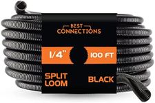 100 FT 1/4 inch Split Loom Tubing Wire Conduit Hose Cover Auto Home Marine BlackMarine Black