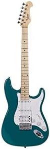 Monoprice 6 String Solid-Body Electric Guitar, Right (610037), Teal