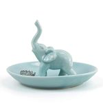 PUDDING CABIN Blue Elephant Ring Holder Trinket Dish, Elephant Gifts for Women, Christmas Gifts for Mom Women Girls, Birthday Gifts for Women Her, Engagement Ring Holder Wedding Gifts