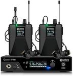 D Debra PRO ST-102 UHF Stereo Wireless in Ear Monitor System,Wireless IEM with Bodypacks and Headsets,530-580Mhz Transmitter and Receiver,Ideal for Stage,Studio,Speech(2 Bodypack with Transmitter)