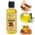 Khadi Rishikesh Herbal Sandal Massage Oil For Full Body ,helps protect skin, heals scares & spots, tightens skin & soothes it, calms your sence & relax your tensed muscles,all skin types - Women & Men (210 ml)With Keychain Free