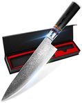 8 Inch Chef Knife Japanese Professional Kitchen Knife VG10 Damascus Chef Knife Kitchen Cutlery Knife High Carbon Stainless Steel 67-Layer Ultra Sharp Kitchen Meat Cutting Gyuto Chef Knife (8 inches)