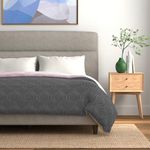 Urban Space Microfibre Reversible All Season Double Bed Blanket for Summer, 3 Layer Solid Quilted Dohar, Reversible Double Bed Dohar/Blanket/Quilt (Grey & Rose, 220 x 240 CM)