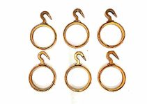 Quality Wise 1.3 inchs Plastic Curtain Rings Hooks for Door, Window & Bathroom Décor (30 pcs, Gold)