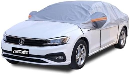AltoCover Half Car Cover, Windshield Cover for Ice and Snow with Cotton Liner, Car Cover Waterproof All Weather for Snow, Sun, Rain, Dust, UV Protection Fit Sedan Universal