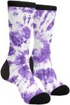 Sigouyinei Funny Casual Funny Funky Novelty Socks For Men Women, Spatter Painting Purple Tie Dye Art, 1