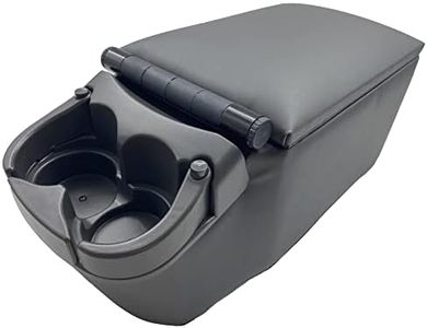MOOSUN Universal Truck Seat/Bench Contractor Center Console Business Organizer and Storage with Adjustable Cup Holders, Clip Board, and Padded Top Lid for Armrest, Grey