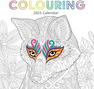 2025 Square Wall Calendar, Colouring, 16-Month Lifestyles Theme with 180 Reminder Stickers (12x12 In)