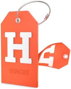 Initial Luggage Tag with Full Privacy Cover and Stainless Steel Loop ? (Letter H)