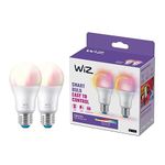 WiZ Smart Colour Bulb, E27, 8.5W, Tunable, Motion Sensor with App, Connected WiFi Works with Alexa, Google Assistant & HomeKit, App Control for Home Indoor Lighting, Bedroom, 2Pack