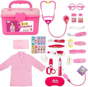 Liberry Durable Doctor Kit for Kids, 23 Pieces Pretend Play Educational Doctor Toys, Dentist Medical Kit with Stethoscope Doctor Role Play Costume, Doctor Playset for Toddler Boys Girls 3 4 5 6 7 8