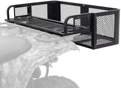 Titan Ramps ATV UTV Universal Rear Drop Cargo Basket Rack Hunting, Fishing, Trail Maintenance, Easy to Install