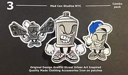 Cool Iron on Patches 3pc Pack Urban Art Style Inspired Cool Patches Quality Made Rare