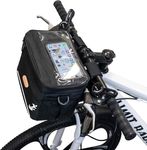 MeiMeSu Bike Handlebar Bag Waterproof Bike Basket Front with Bike Phone Mount, Bike Basket Bicycle Basket with Touch Screen Phone Holder, Bike Pouch for Cycling Outdoor Bicycle Navigation Package,Christmas Gift