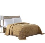 Beatrice Home Fashions Medallion Chenille Bedspread, Queen, Gold