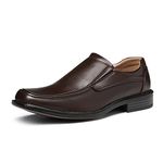 Bruno Marc Men's Goldman-02 Dark Brown Leather Lined Square Toe Dress Loafers Shoes - 8.5 M US