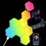 Ailgely Hexagon Lights 8 Pack,Hexagonal Gaming Led Panel,RGB Hexagon Wall Lights,Honeycomb Hexagonal Lamp,Wall Lamp,DIY BT Graffiti WiFi Voice Control,with Smart APP Remote Control Music Sync