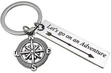 Adventurer Traveller Best Friend Keychain Gifts Engraved Let us Go On Advanture Gift Keychain for Women Men Boys Girls