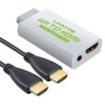 LiNKFOR Wii to HDMI Adapter With 3ft HDMI Cable, Supports 1080P 720P Output (White)