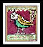 Tallenge - Jamini Roy - Bird - Small Framed Poster(Paper, 12x17 inches, Multicolour)