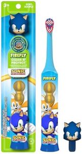 FIREFLY Clean N' Protect, Sonic The Hedgehog Toothbrush with 3D hygienic Cover, Premium Soft Bristles, Anti-Slip Grip Handle, Battery Included, Ages 3+, 3 Piece Set (Pack of 1)