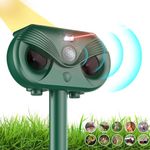 OBEST Solar Cat Repellent, Ultrasonic Animal Pest Repeller, Solar Powered Waterproof with Motion Sensor, Waterproof Outdoor Pest Repellent for Farm Garden Yard Cats Birds Squirrels Deterrent etc ﻿