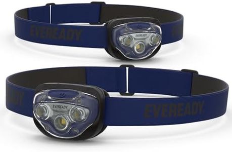 Eveready LED Headlamp, 200 Lumen, IPX4 Water Resistant, Durable Indoor and Outdoor Light with Shatterproof Lens, Batteries Included, 2 Pack