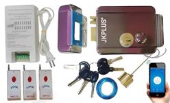 Stainless Steel Polished Electronic Door Lock for House | Security Lock I WiFi Metal Door Lock can Open from Anywhere Using Mobile App | for Outdoor Main Gate | with 3 Remote (White Remote)