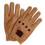 HOMBURY Leather Driving Gloves Men and Women Full Finger, Genuine Leather Driving Gloves for Men Motorcycle Gloves (Tan, Large)