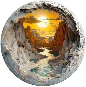 Jollitot Wooden Puzzles for Adults, 3D Vision Inside Wooden Puzzles 500 Pieces, Unique Animal Shaped Wood Challenging Jigsaw Puzzles Gifts for Adults, 13.4x13.3in