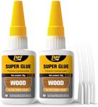 Wood Super Glue Liquid, Clear Instant Cyanoacrylate Adhesive for Wood Crafts Repair Woodworking, All Purpose CA Glue for Shoe Ceramic Plastic Leather Glass Model Metal Pottery Aquarium Porcelain Stone