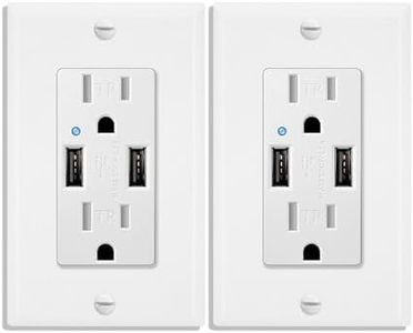 Dual USB Wall Outlet,Greencycle 15A Tamper Resistant Electrical Socket 4.2A USB Wall Receptacle with LED Indicator,UL Listed Power Charger with Panel Plate,15A/125V,2PK