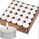 TANSUNG 150 Pcs White Unscented Palm Wax Tea Lights Candles 4 Hours Long Burning, Pure Palm Tea Lights Non-Paranffin, Smokeless, White Mini Tealight Candles for Wax Melt Warm Tea Coffee Power