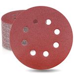50 Pieces WooZuu 8 Holes Sanding Discs Pads 120 Grit 5 Inch Hook and Loop Sandpaper Assortment for Random Orbital Sander