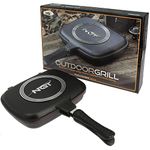 NGT DOUBLE GRILL PAN NON STICK CONNECT PANS CARP FISHING COOKING CAMPING - COMES APART INTO 2 PANS IF NEEDED