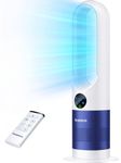 Senmeo Bladeless Fan, 26 inch Tower Fan with Remote, 8 Speeds, 90° Oscillation, 9 Hour Timer, Large LED Display with Auto Off, Easy to Clean, Bladeless Tower Fan for Bedroom, Home, Office