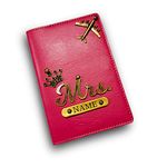 Little Cubess Pink Personalized Passport Cover 2 Faux Leather Passport Cover for Men's/Women's/Wallet/Bag