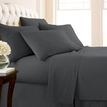 Southshore Fine Living, Inc. Extra Deep Pocket Sheets Set for Twin Bed, 4-Piece Ultra Soft Microfiber Sheets with 21" Deep Twin Fitted Sheet, Oversize Flat Sheet, 2 Standard Size Pillowcases, Slate