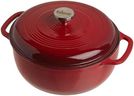 Lodge 6 Quart Enameled Cast Iron Dutch Oven. Classic Red Enamel Dutch Oven (Island Spice Red)