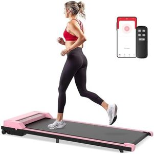 Advwin 3 in 1 Walking Pad Treadmill, Under Desk Electric Treadmill for Home, Compact Portable Walking Jogging Running Machine with Shock Absorption|Non-Slip|LED Display|Low Noise, Pink