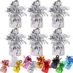 12 Pack Heavy Balloon Weights Foil Helium Latex Balloon Weight Fountain Table Floor Tassle Cone 170g/pc Birthday Party Accessory (Weight-Silver)