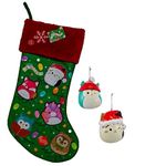 Squishmallows Christmas Ornament 2-Pack and Stocking Set - Owl & Kitty Tree Ornaments with Stocking - Great for Kids