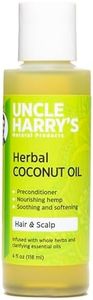 Uncle Harry's Herbal Coconut Oil for Hair and Scalp | Nourshing Moisturizing Softening | Revitalizing Growth for All Hair Types | with Organic Herbs 4oz
