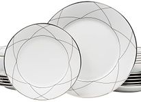 Dankotuwa Luxury Porcelain Service for 6, Platinum Crafted Dinner Set Dishwasher Safe Vegan Scratch and Chip Resistant | Light Weight Crockery 21 Pieces (Taylor)