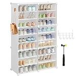 Shoe Rack 9 Tier Shoe Storage Cabinet 36 Pair Plastic Free Standing Shoe Shelves Organizer for Closet Hallway Bedroom Entryway Modular Cabinet Shoe Storage Organizer Unit White