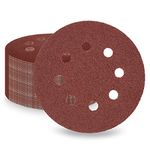 LESNIC 125mm Sanding Discs 50 pcs, 40 Grit Sanding Sheets 5in 8 Holes Pads Hook and Loop for Orbit Orbital Sander and All Oscillating Tools