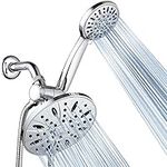 AquaDance 7" Premium High Pressure 3-Way Rainfall Combo Combines The Best of Both Worlds-Enjoy Luxurious Rain Showerhead and 6-Setting Hand Held Shower Separately or Together, Chrome