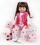 antboat 24 Inch Lifelike Large Size Reborn Baby Dolls Girls Soft Silicone Vinyl Reborn Babies Looking Real Newborn Reborn Toddler Dolls Girls Toys