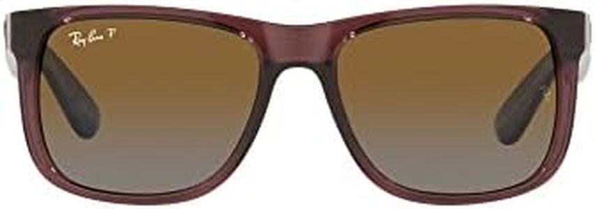 Ray-Ban RB4165 Justin Classic 6597T5 55MM Transparent Dark Brown/Brown Polarized Square Sunglasses for Men for Women