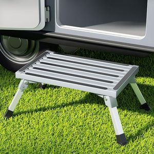 Weisshorn Caravan Step Folding Aluminium Step Ladder Stool Camper 200KG